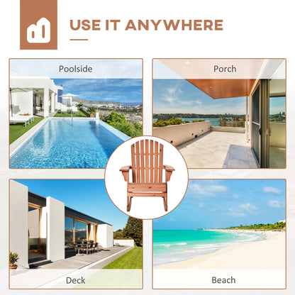 Wooden Adirondack Rocking Chair, Slatted Design, Teak Outdoor Rocking Chairs at Gallery Canada