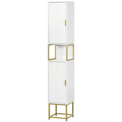 Tall Bathroom Storage Cabinet, Narrow with Adjustable Shelf, White Bathroom Cabinets at Gallery Canada