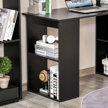 Modern Computer Desk With Storage, 47" Writing Workstation, Black Writing Desks at Gallery Canada