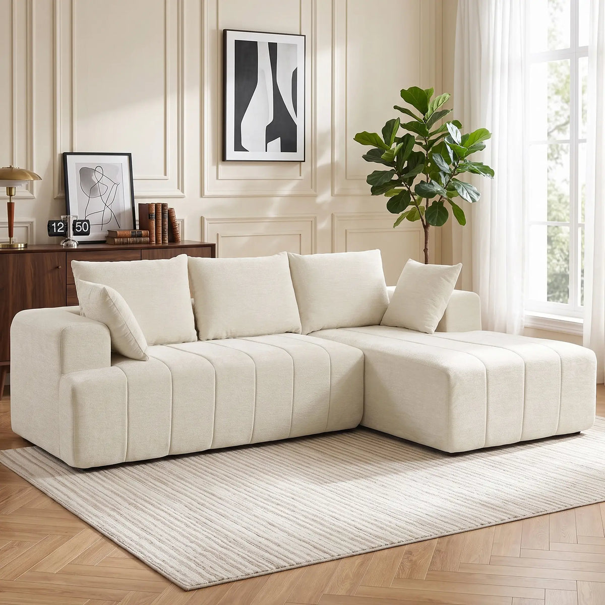 "101" Modular Sectional Sofa, 3 Seater L-Shaped Couch, Beige L Shaped Couchs at Gallery Canada