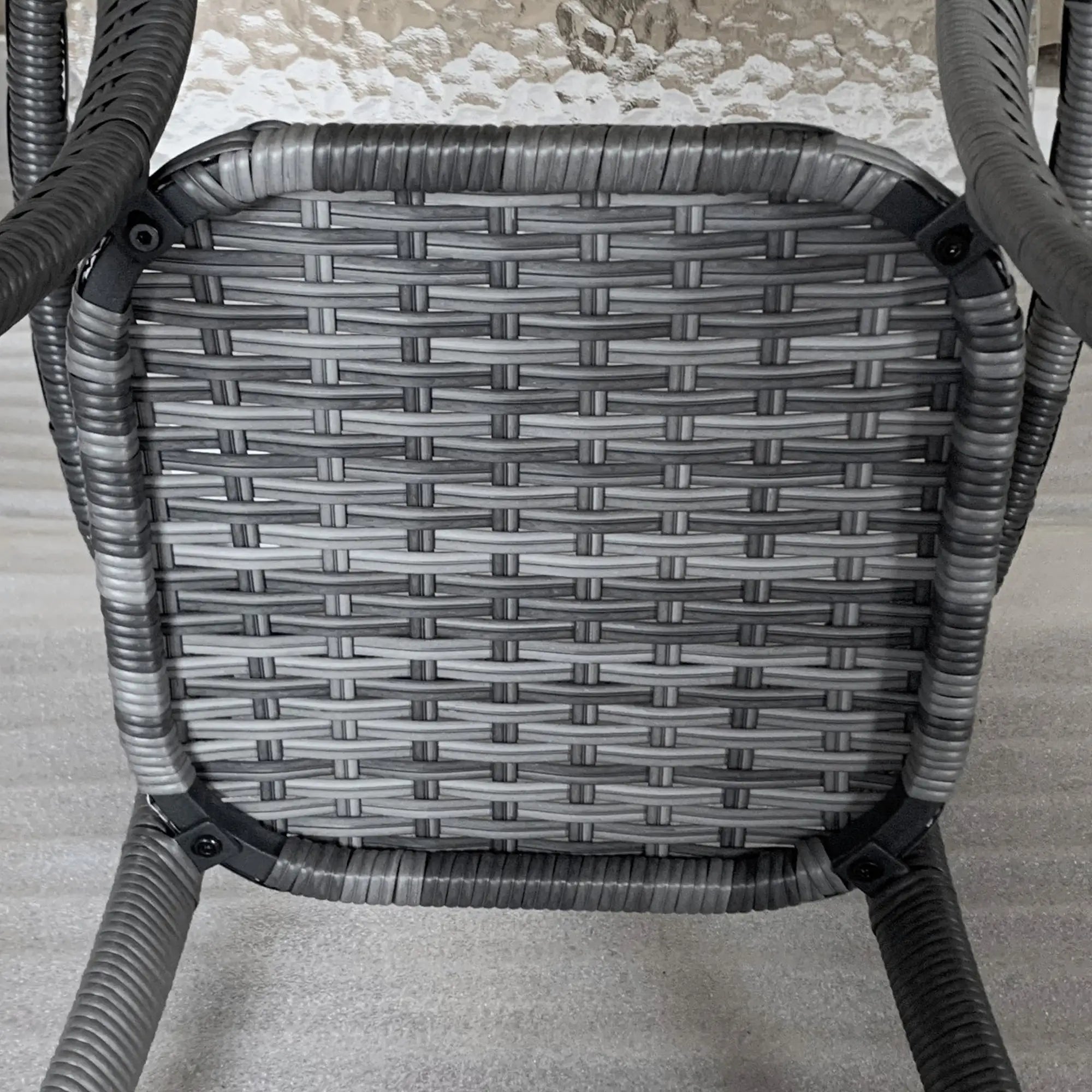 Outdoor Coffee Table With Storage Shelf, Hand-Woven Wicker Side Table, Mix Grey Patio Side Tables at Gallery Canada