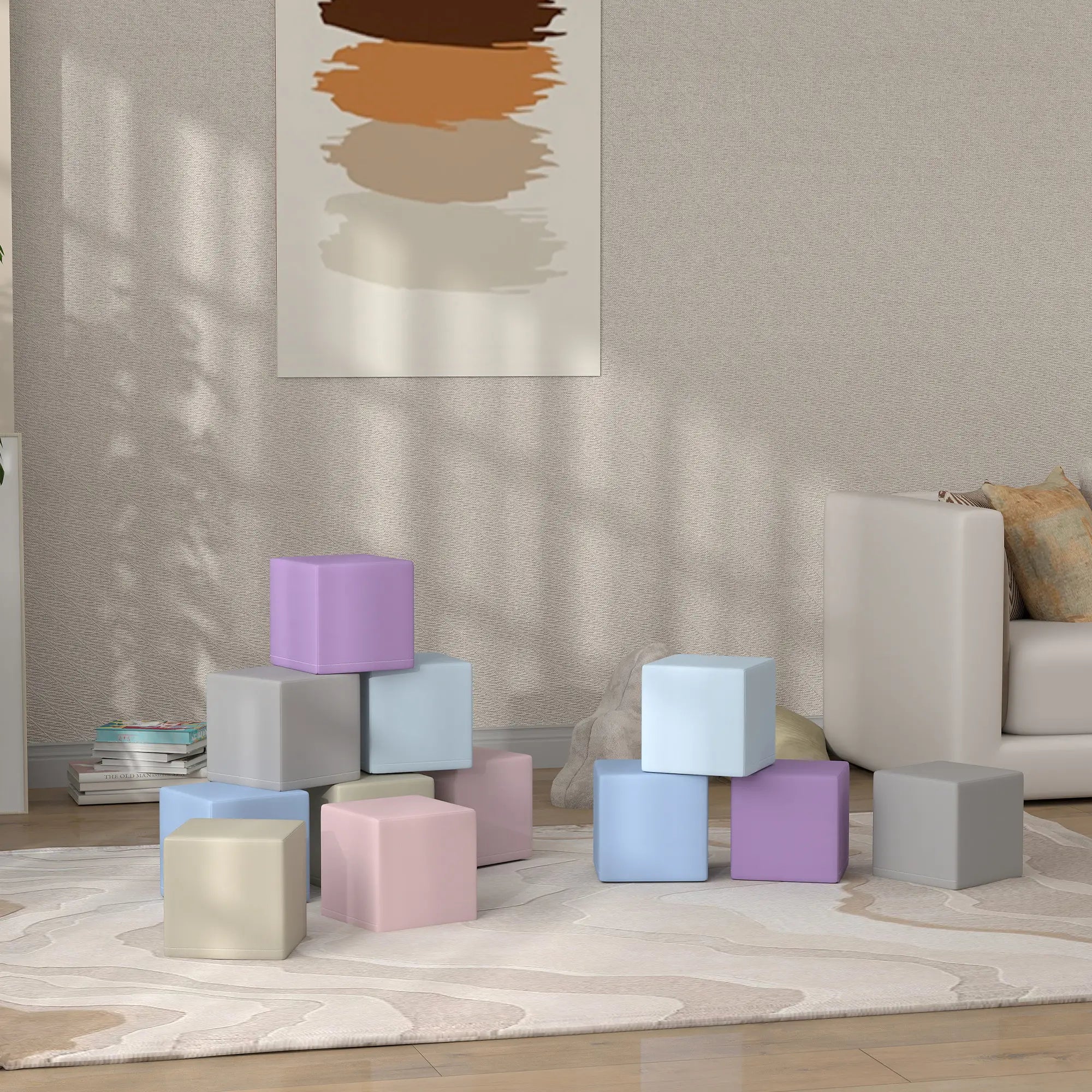 12 Piece Soft Play Blocks, Foam Toy Building Blocks, Multicolours Baby Gym & Playmats at Gallery Canada