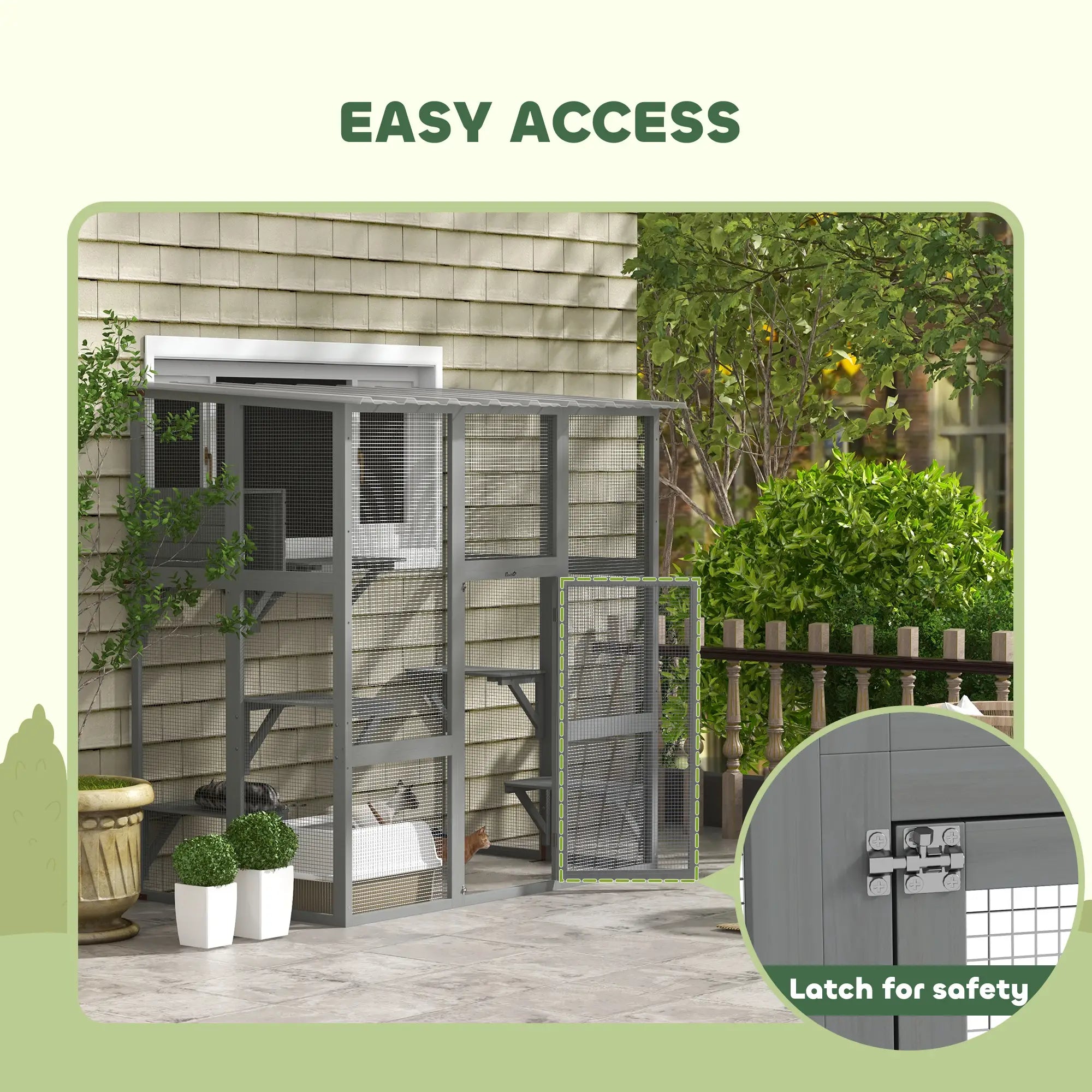Outdoor Cat Enclosure, Window Box, Weatherproof Roof, Grey Outdoor Cat Enclosures at Gallery Canada