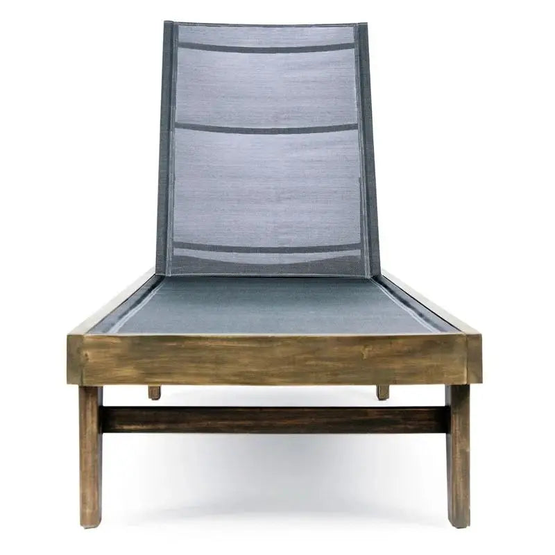 Acacia Chaise Lounge, Adjustable Backrest, Foldable Legs, 78
