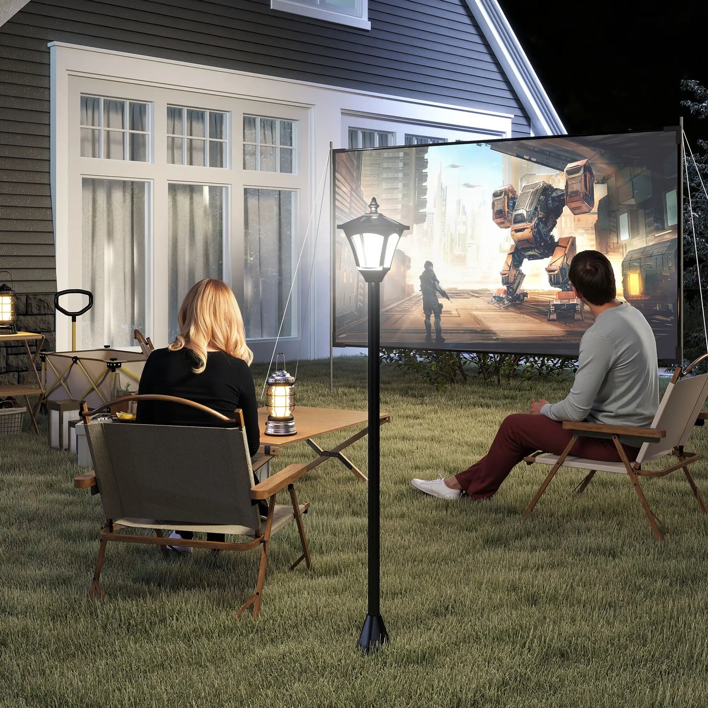 Solar Lamp Post, LED Streetlight, Outdoor Light, Waterproof, 47"H, Black Solar Post Lamps at Gallery Canada