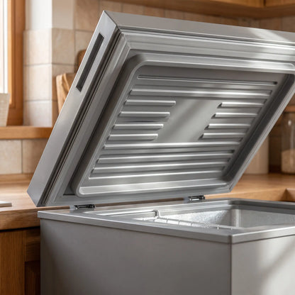 3.5 Cu.Ft Chest Freezer, 7-Setting Thermostat, Wire Basket, Grey Small Kitchen Appliances at Gallery Canada