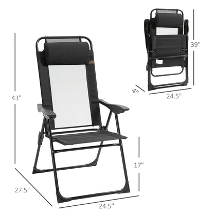 Set of 4 Folding Camping Chairs, Black Patio Chairs at Gallery Canada