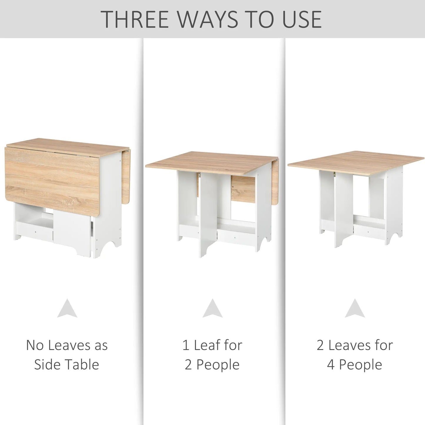 Foldable Dining Table, Drop-Leaf Kitchen Table with Storage Shelf, Oak Bar Tables & Dining Tables at Gallery Canada