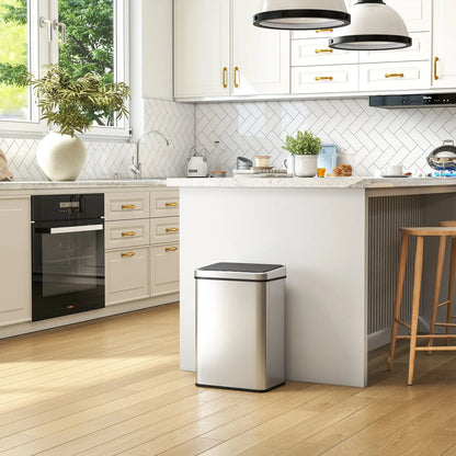 10.6 Gallon Automatic Garbage Can, Soft-Close Lid, Touchless, Fingerprint Resistant Stainless Steel Household Supplies at Gallery Canada