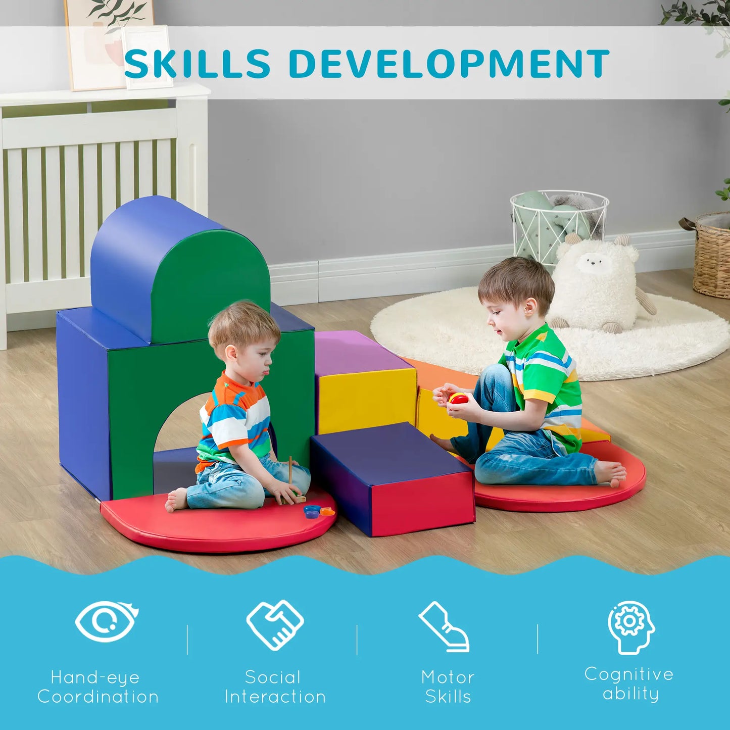 7-Piece Soft Play Foam Climbing Blocks for Toddlers, Kids Educational Toys, Multicolored Baby Gym & Playmats at Gallery Canada