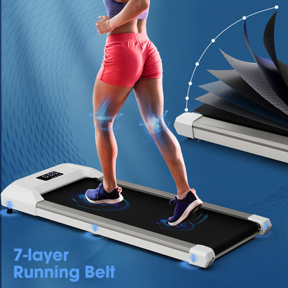 2.25 HP Walking Pad with LED Display and Remote Control, White Treadmills at Gallery Canada