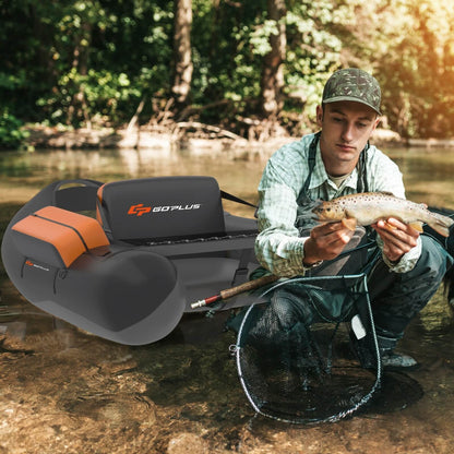 Inflatable Fishing Float Tube, With Pump Storage Pockets And Fish Ruler, Gray Surfing at Gallery Canada