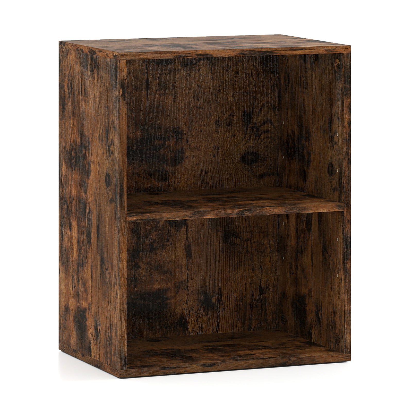 2-Cube Bookcase Set of 2 Floor Standing Open Bookshelf w/ 5-Position Adjustable Shelf, Brown Bookcases at Gallery Canada
