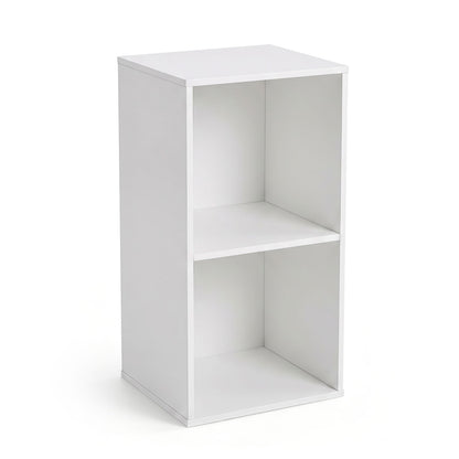 Freestanding 2-Cube Bookshelf, 2 Compartments, Anti-Tipping, White Bookcases at Gallery Canada