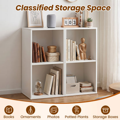 Freestanding 2-Cube Bookshelf, 2 Compartments, Anti-Tipping, White Bookcases at Gallery Canada