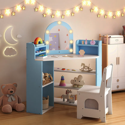 2-In-1 Kids Vanity Set with Lights for Toddlers 3+ Years Old, White Kids Vanities at Gallery Canada