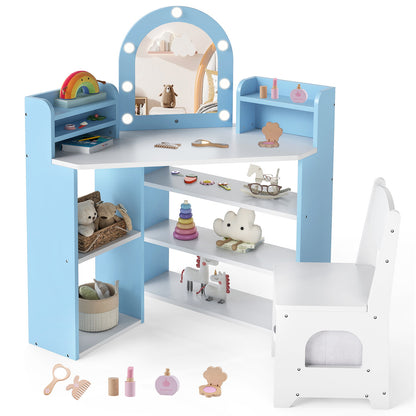 2-In-1 Kids Vanity Set with Lights for Toddlers 3+ Years Old, White Kids Vanities at Gallery Canada