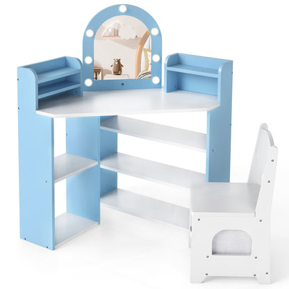 2-In-1 Kids Vanity Set with Lights for Toddlers 3+ Years Old, White Kids Vanities at Gallery Canada