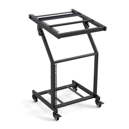2 Layer Professional Audio Rack Mount with Adjustable Crossbars, Black Musical Instruments Black at Gallery Canada
