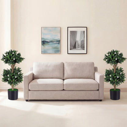 2 Pack 36" Artificial Boxwood Topiary Tree, 41 Blossoms, White Faux Plants at Gallery Canada