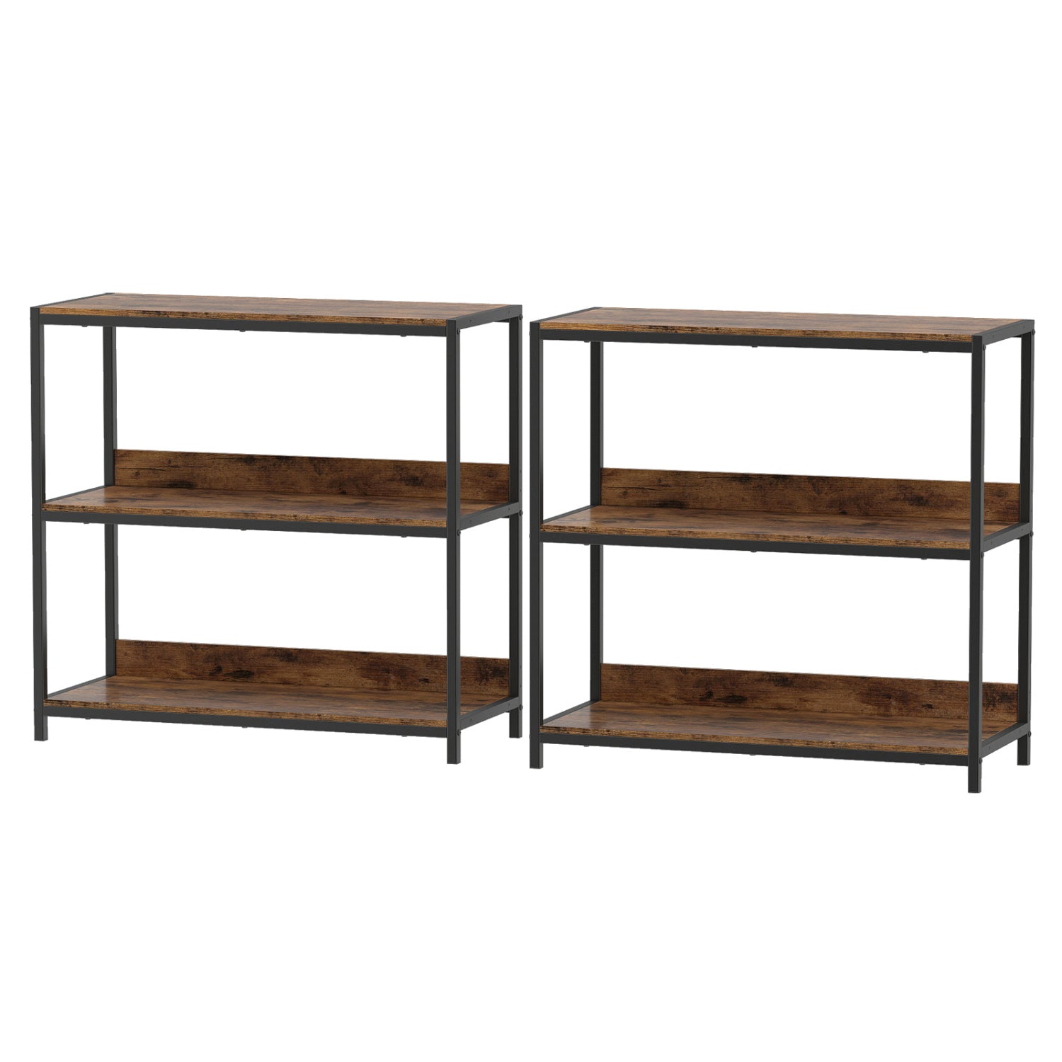 2-Pack 3-Tier Industrial Bookshelf, Metal Frame Cabinets & Chests at Gallery Canada