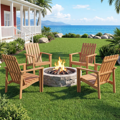 Acacia Wood Outdoor Chair with Slatted Backrest, 2 Pack Patio Dining Chairs at Gallery Canada
