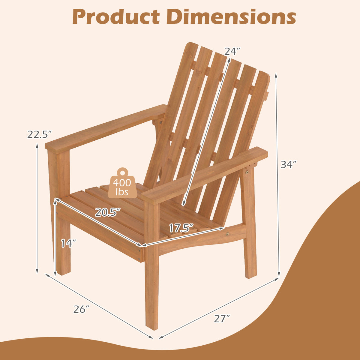 Acacia Wood Outdoor Chair with Slatted Backrest, 2 Pack Patio Dining Chairs at Gallery Canada