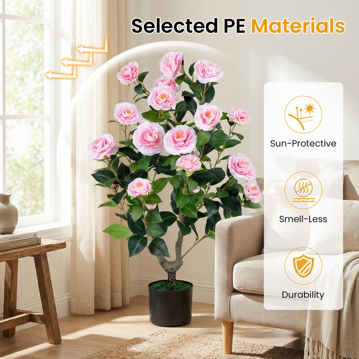 Artificial Camellia Tree, 2-Pack, Pink Faux Plants at Gallery Canada
