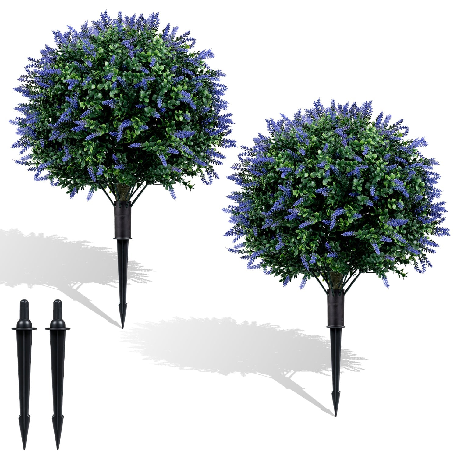 Artificial Topiary Ball Trees, 2 Pack, Lavender Faux Plants Green & Purple & Black at Gallery Canada