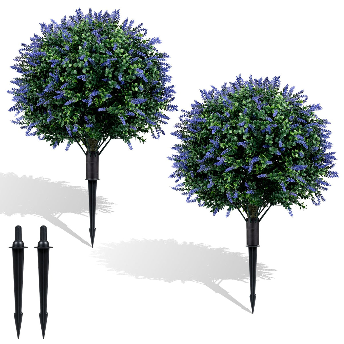 Artificial Topiary Ball Trees, 2 Pack, Lavender Faux Plants Green & Purple & Black at Gallery Canada
