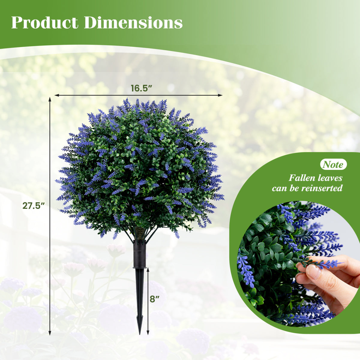 Artificial Topiary Ball Trees, 2 Pack, Lavender Faux Plants at Gallery Canada