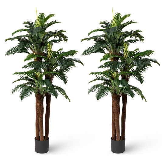 2 Pack Artificial Palm Tree 6.3 ft Tall with Adjustable Leaves Faux Plants Options at Gallery Canada