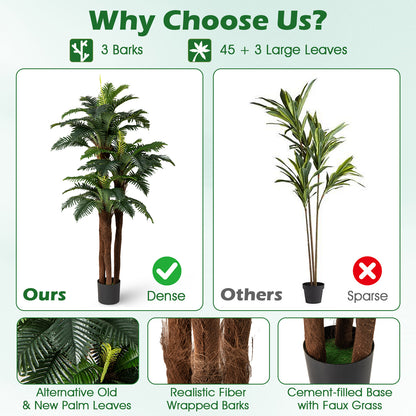 2 Pack Artificial Palm Tree 6.3 ft Tall with Adjustable Leaves Faux Plants at Gallery Canada