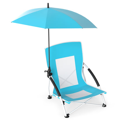 Beach Umbrella Chair, 2 Pack, Adjustable Parasol, Blue Beach & Lawn Chairs at Gallery Canada