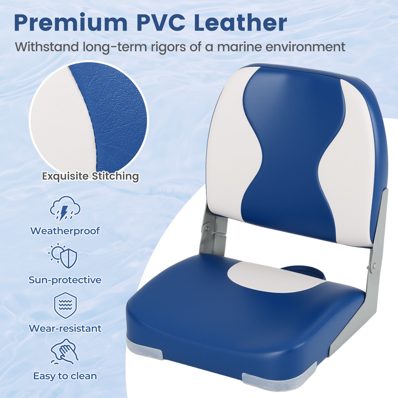 2-Pack Boat Seats with Thick Sponge Padding, Blue Surfing at Gallery Canada