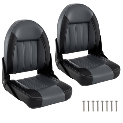 2-Pack Folding High Back Boat Chairs with Sponge Padding and Fixing Bolts-BK, Black Surfing Black at Gallery Canada