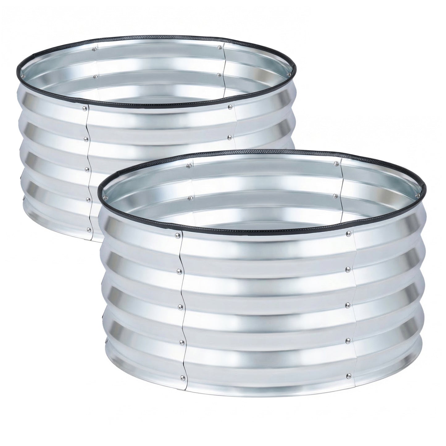 2 Pack Galvanized Raised Garden Bed Kit, Open-Ended Base, Silver Raised Garden Beds at Gallery Canada