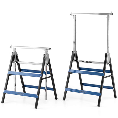2 Pack Heavy Duty Metal Folding Saw Horses, Blue Garages at Gallery Canada