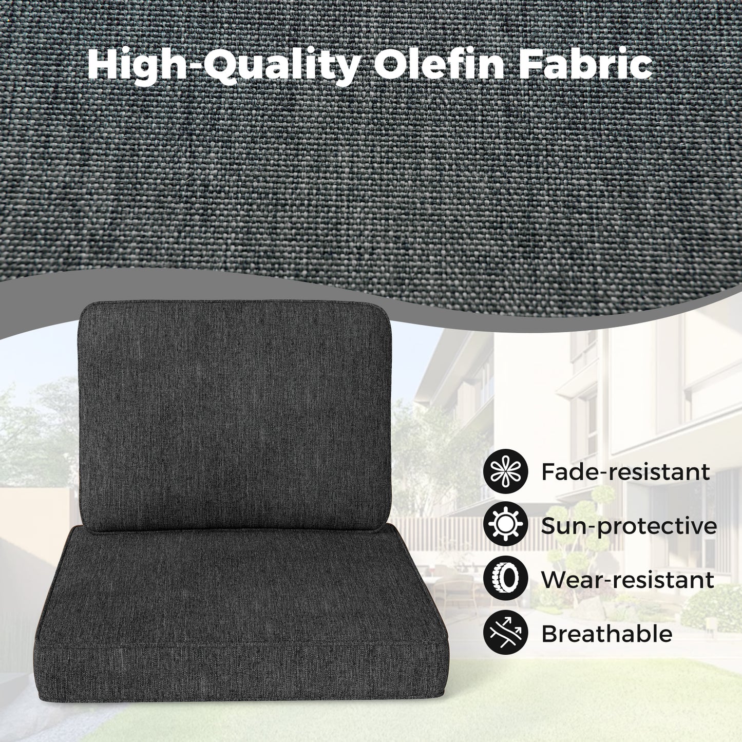 2-Pack Outdoor Patio Cushion Set, Removable Covers, Gray Outdoor Furniture Accessories at Gallery Canada