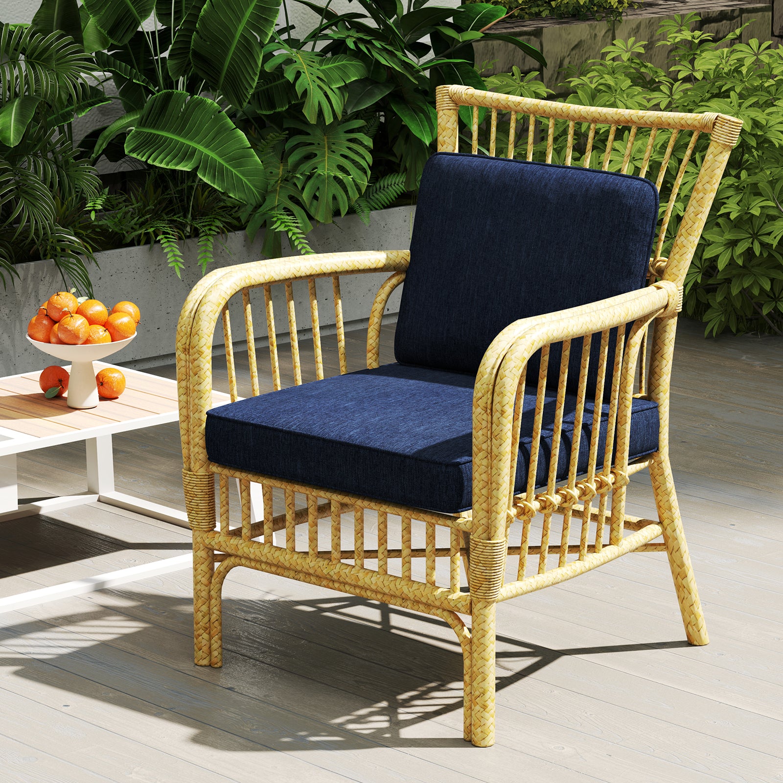 Outdoor Patio Cushion Set, 2-Pack, Removable Covers, Navy Outdoor Furniture Accessories at Gallery Canada