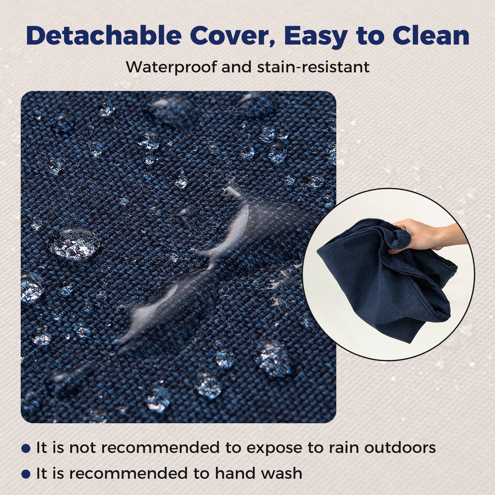 Outdoor Patio Cushion Set, 2-Pack, Removable Covers, Navy Outdoor Furniture Accessories at Gallery Canada