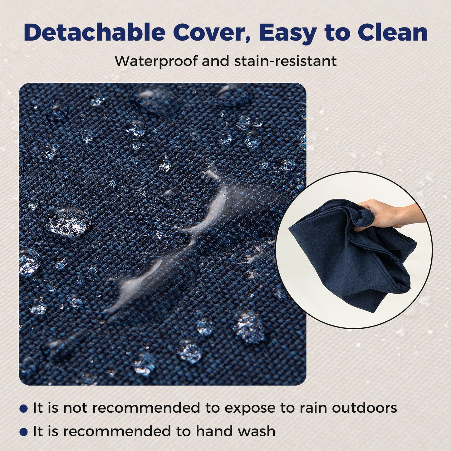Outdoor Patio Cushion Set, 2-Pack, Removable Covers, Navy Outdoor Furniture Accessories at Gallery Canada