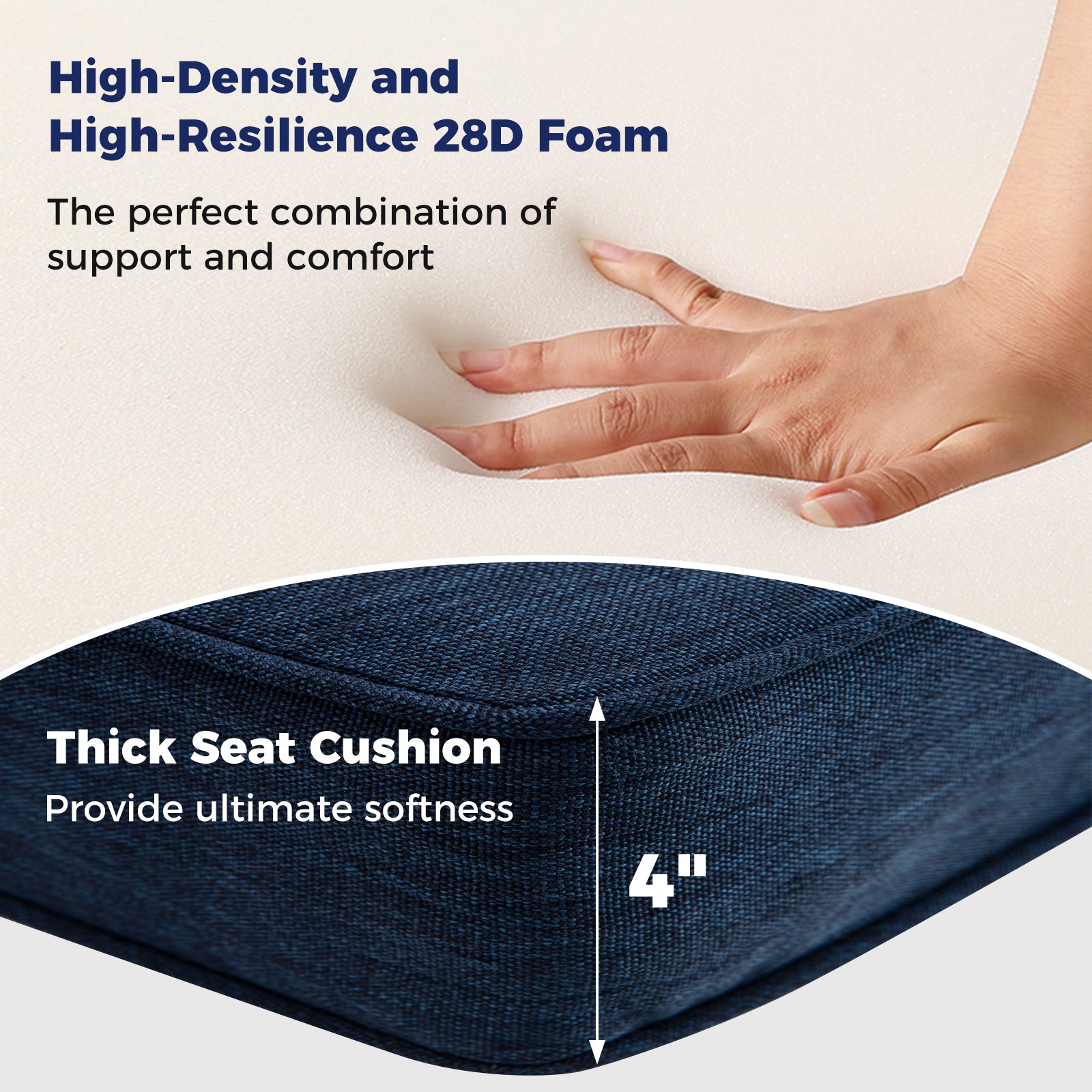 Outdoor Patio Cushion Set, 2-Pack, Removable Covers, Navy Outdoor Furniture Accessories at Gallery Canada