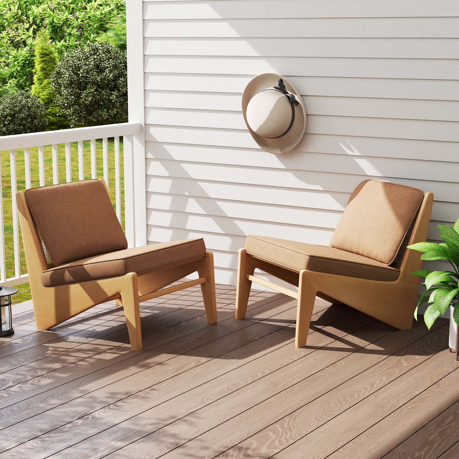 2-Pack Outdoor Patio Cushion Set, Removable Covers, Brown Outdoor Furniture Accessories at Gallery Canada