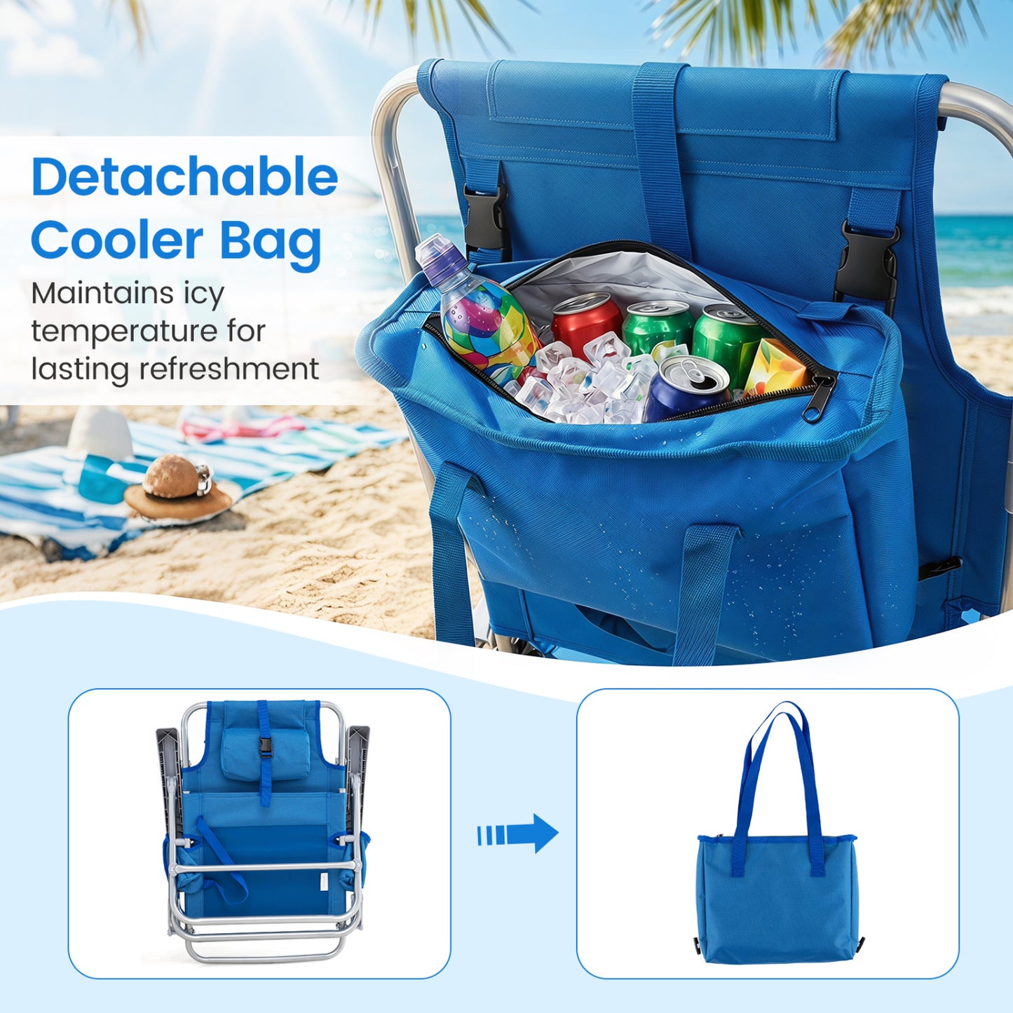 2 Pack Portable Folding Beach Chair Beach & Lawn Chairs at Gallery Canada