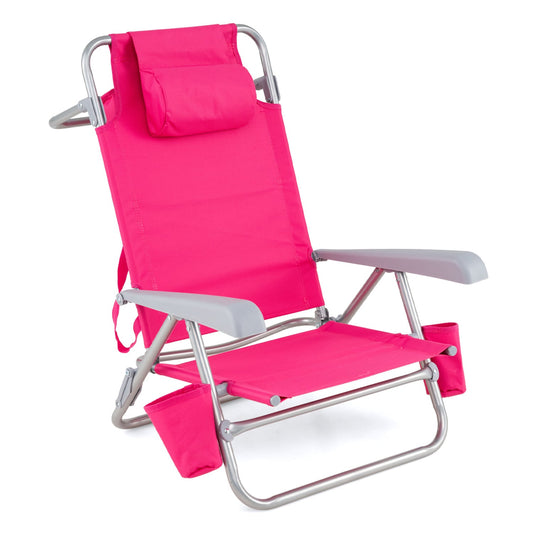 2 Pack Portable Folding Beach Chair, 7-Position, Pink Beach & Lawn Chairs Pink at Gallery Canada