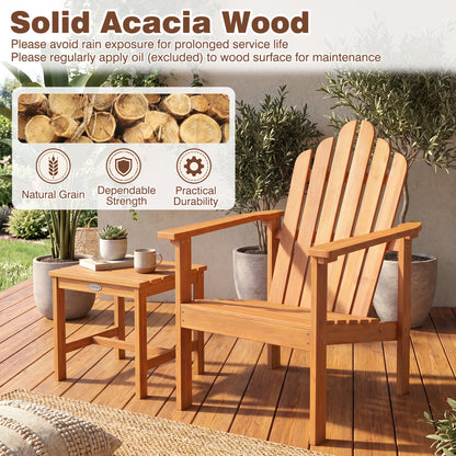 2-Pack Stackable Adirondack Chairs, Solid Acacia Wood Patio Adirondack Chairs at Gallery Canada