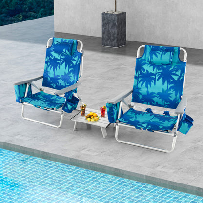2 Pack 5-Position Folding Beach Chair, Navy Beach & Lawn Chairs at Gallery Canada