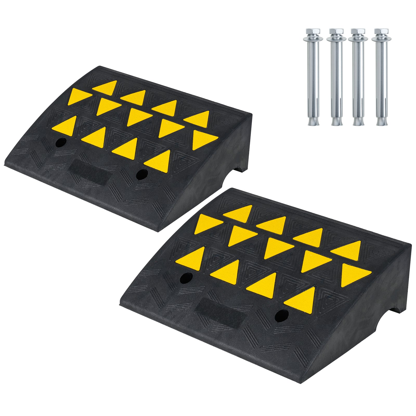 2 Pcs Driveway Threshold Ramps, 5/6 Inch Rise, Medium Trucks-M, Black Garages Black at Gallery Canada