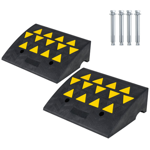 2 Pcs Driveway Threshold Ramps, 5/6 Inch Rise, Medium Trucks-M, Black